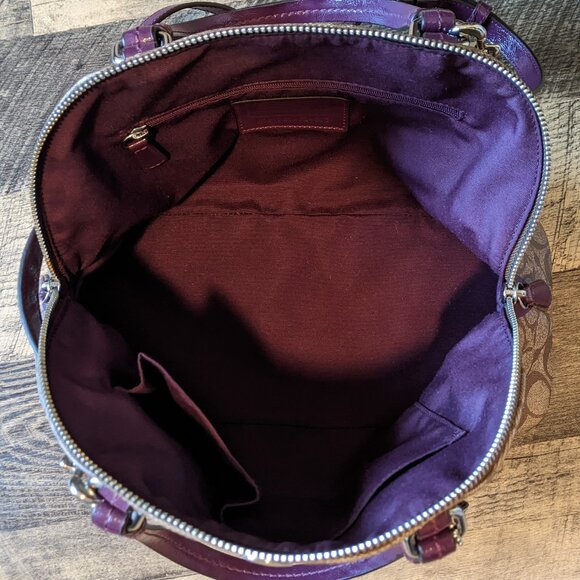 Coach Signature Cora Peyton Dome Satchel Bag Crossbody - Picture 7 of 11